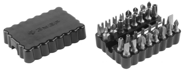 Набор: Биты специальные, с магнитным адаптером, хромованадиевая сталь, 33 предмета, ЗУБР Набор: Биты специальные, с магнитным адаптером, хромованадиевая сталь, 33 предмета, ЗУБР