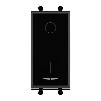 Выключатель двухполюсный одноклавишный модульный, "Avanti", "Черный квадрат", 1 модуль DKC