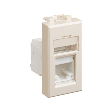 Компьютерная розетка RJ-45 модульная, кат.5е, "Avanti", "Ванильная дымка", 1 модуль DKC