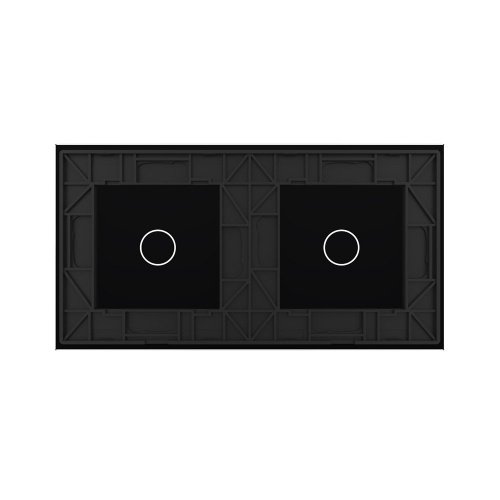 Панель для двух одноклавишных выключателей черная Livolo фото 4
