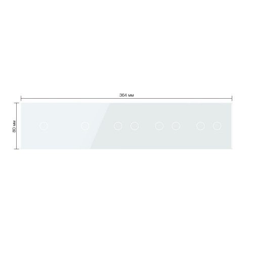 Панель для пяти сенсорных выключателей, 8 клавиш (1+1+2+2+2), цвет белый, стекло Livolo фото 2
