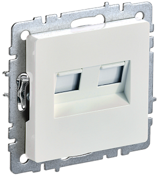 BRITE Розетка компьютерная двойная кат.5E RJ45 РК10-2-БрЖ жемчуг IEK