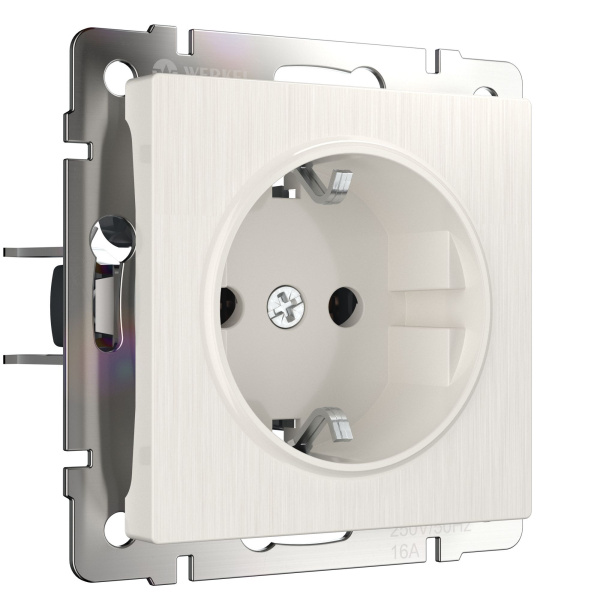 Встраиваемые механизмы Розетка СУ 1 мест. с зазем. 16А перламутр рифленый IP20 Werkel Встраиваемые механизмы Розетка СУ 1 мест. с зазем. 16А перламутр рифленый IP20 Werkel