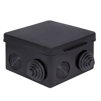 Коробка распределительная КМР-030-031 с крышкой (80х80х50), 7 мембр, вводов чёрная IP54 розн, стикер EKF