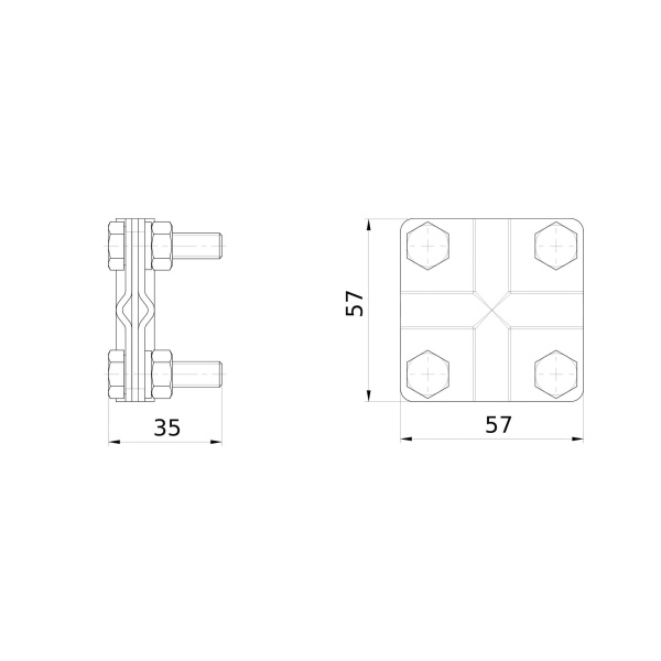 Соединитель пруток-пруток, D8 мм DKC