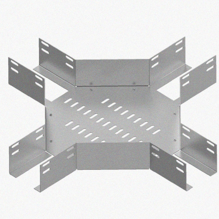 Лоток крестообразный глухой КМГ 400х100 УТ1,5, горячее цинкование S1,5