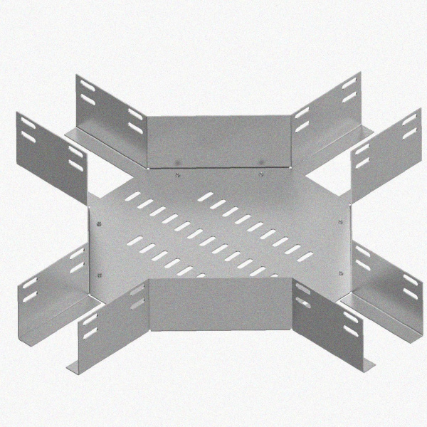 Лоток крестообразный глухой КМГ 400х100 УТ1,5, горячее цинкование S1,5