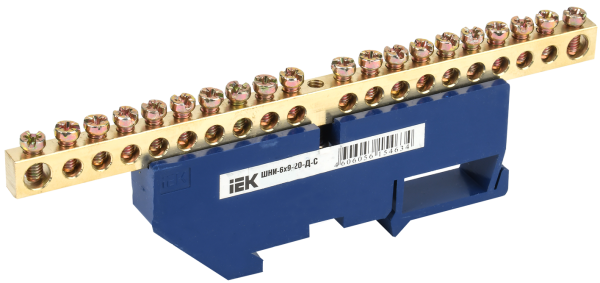 Шина N "ноль" на DIN-изоляторе ШНИ-6х9-20-Д-С IEK