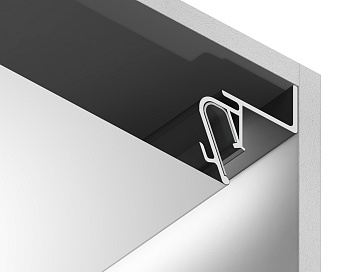 Алюминиевый профиль парящий для натяжного потолка с шириной теневого зазора 15мм черный 2000*26*34 для св/д ленты до 10мм Ambrella Light