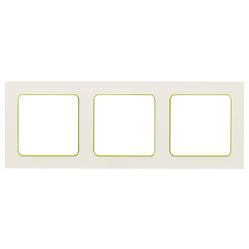 Стокгольм Рамка 3-местная белая с линией цвета зеленый EKF