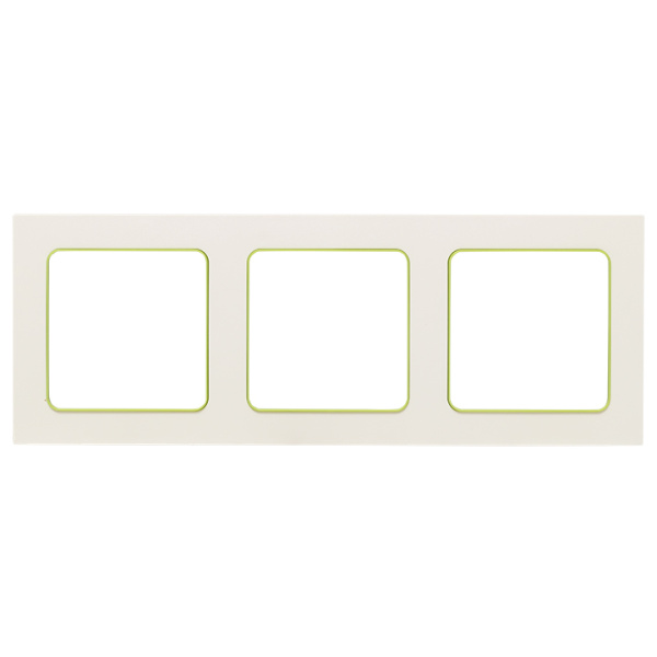 Стокгольм Рамка 3-местная белая с линией цвета зеленый EKF