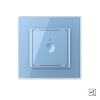 Одноклавишный проходной сенсорный выключатель Module, цвет синий Livolo