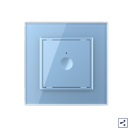 Одноклавишный проходной сенсорный выключатель Module, цвет синий Livolo