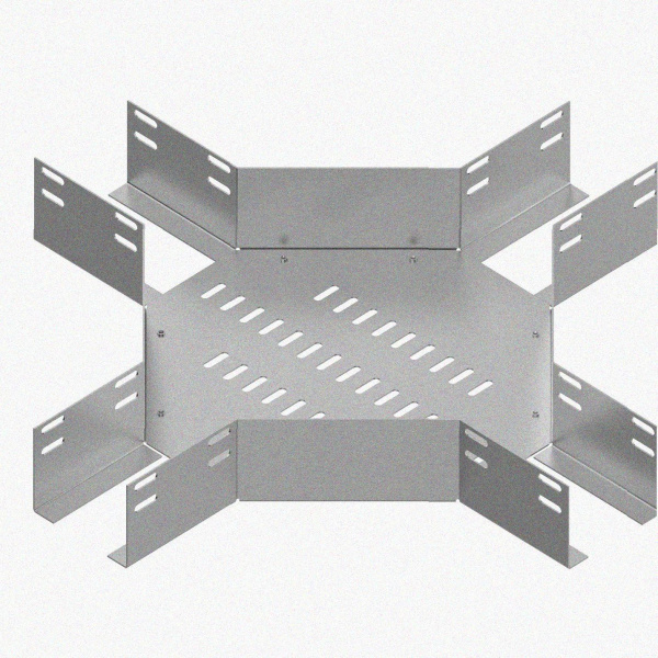Лоток крестообразный перфорированный КМ 600х80 УХЛ1, горячее цинкование, S1,5