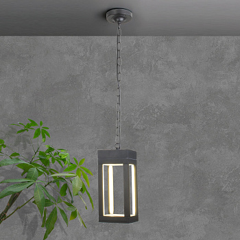 Уличный подвесной светодиодный светильник 12Вт 4000К серый IP54 Frame (a051858) Elektrostandard