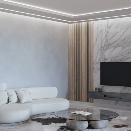 08-01-Б Профиль алюминиевый для светодиодной ленты, анод., П-образный , накладной, белый, 15,2х6мм, 2м, шир. ленты до 10мм, индивид. упаковка (рассеив