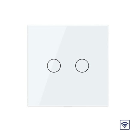 Сенсорный радиоуправляемый выключатель 2 клавиши 1 пост Белый Livolo