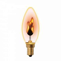 Лампа декоративная свеча С35 3Вт Е14 230В Пламя Uniel