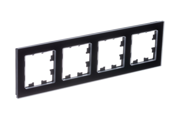 ATLASDESIGN NATURE Рамка 4-постовая натуральное стекло/черный Schneider Electric