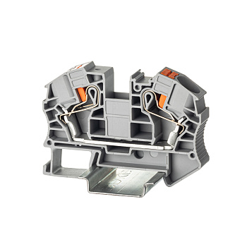 Клемма проходная, зажим push-in, 2 точки подключения, 16 кв.мм, серая DKC