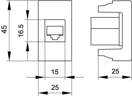 Розетка RJ-45 кат.6,экр,Viva,1 мод.,сер DKC Розетка RJ-45 кат.6,экр,Viva,1 мод.,сер DKC