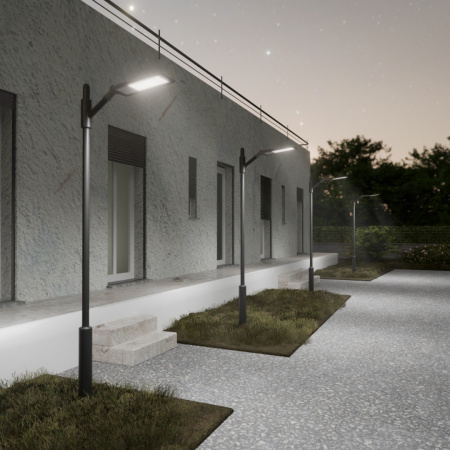 29-10 Светильник светодиодный, уличный, консольный с регулировкой наклона 50Вт, 230/50Гц, 6000лм, 5000К, IP66, КСС "Ш", 493х154х85мм, ø65мм... APEYRON