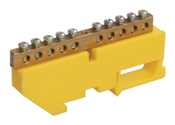 Шина PE "земля" на DIN-изоляторе ШНИ-8х12-22-Д-Ж IEK