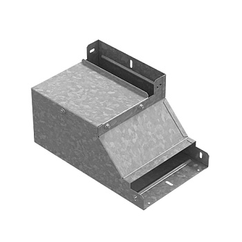 Поворот вертикальный вверх правый к лотку 150х80, толщ. 1,0 мм, гор. цинк Ostec