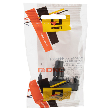 Розетка TV одиночная модульная, "Avanti", "Черный матовый", 1 модуль DKC Розетка TV одиночная модульная, "Avanti", "Черный матовый", 1 модуль DKC