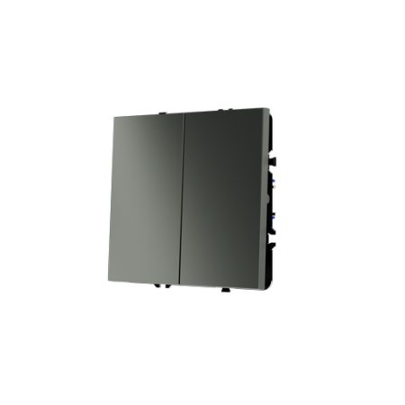 Выключатель встраиваемый Voltum S70 двухклавишный 10А, (титан)