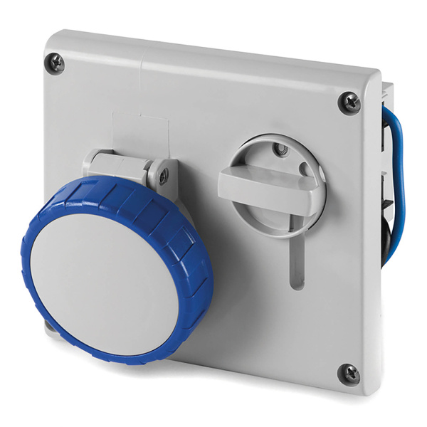 Розетка панельная с механической блокировкой и верхним расположением разъема IP67 16А 2P+E 230В DKC