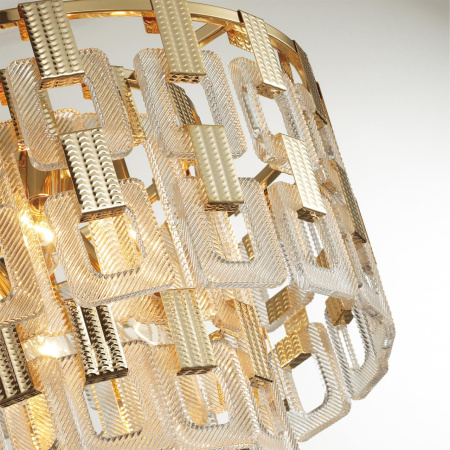 Люстра E14 8*40W BUCKLE золотой/стекло ODEON LIGHT
