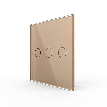 Панель для сенсорного выключателя UK стандарт, 3 клавиши, цвет золотой, стекло B Livolo