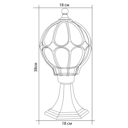 Светильник садово-парковый Feron PL3704 круглый на постамент 60W 230V E27, черное золото
