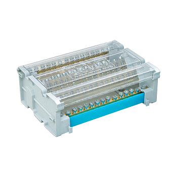 Блок распределительный на DIN рейку 4р 125А, 11х6мм 2х7,5мм 2x9мм. DKC