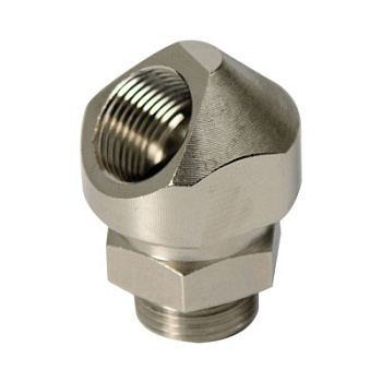 Поворотный адаптер 45° M50x1,5, IP68/IP67, никелированная латунь DKC