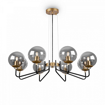 Подвесной светильник 8*E27 40Вт Черный с Золотом IP20 Moricio FR5140PL-08GB Freya
