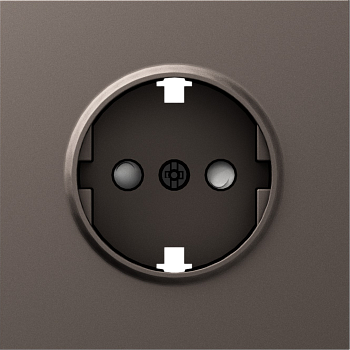 Donel S08 мокко накладка для розетки Schuko с заземлением, со шторками 16A 250 В~,серия DB