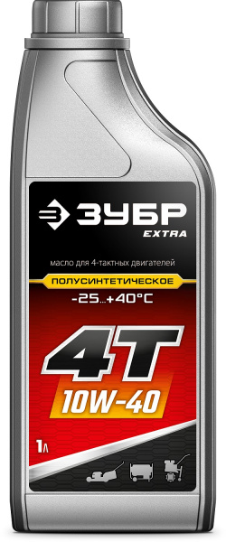 EXTRA 4Т-10W40 полусинтетическое масло для 4-тактных двигателей, 1 л ЗУБР