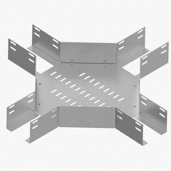 Лоток крестообразный перфорированный КМ 600х80 УТ1,5, горячее цинкование, S1,5
