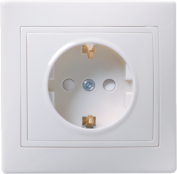 Розетка 1-местная РСш10-3-КБ с з/з с защитной шторкой 16А КВАРТА белый IEK