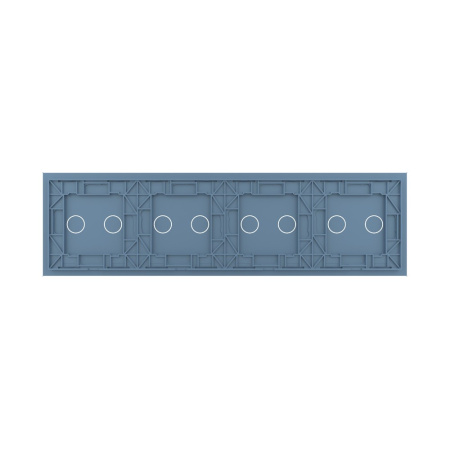 Панель для четырех сенсорных выключателей, 8 клавиш (2+2+2+2), цвет синий, стекло Livolo