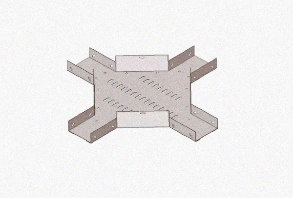 Лоток крестообразный замковый перфорированный КМЗ 100х100 УХЛ1, горячее цинкование, S1,0