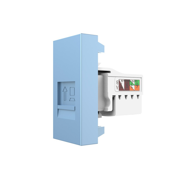 Розетка интернет RJ-45 кат. 6, цвет синий (механизм) Livolo