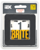 BRITE Рамка 1-мест. РУ-1-1-Бр металл черн. RE AL IEK