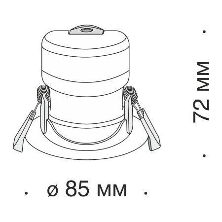 Встраиваемый светильник 9Вт 3000K Белый IP20 Phill DL013-6-L9W Technical