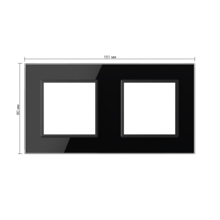 Рамка для розетки двойная Черная Livolo