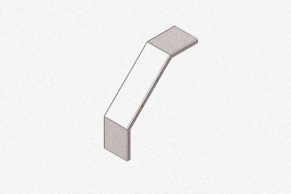 Крышка лотка замкового КЛСЗ 200х85-90 УХЛ1 для поворота трассы вниз на 90, горячее цинкование, S1,0