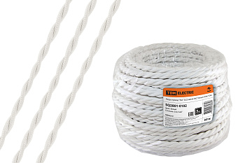 Ретро провод "Эко" 2х2,5 витой ГОСТ белый (50м) TDM
