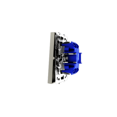Выключатель с самовозвратом встраиваемый Voltum S70 двухклавишный 10А, (шелк)